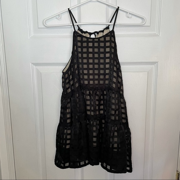 Anthropologie HD in Paris Flowy Baby doll Black Tank Top Blouse XS - Picture 3 of 11